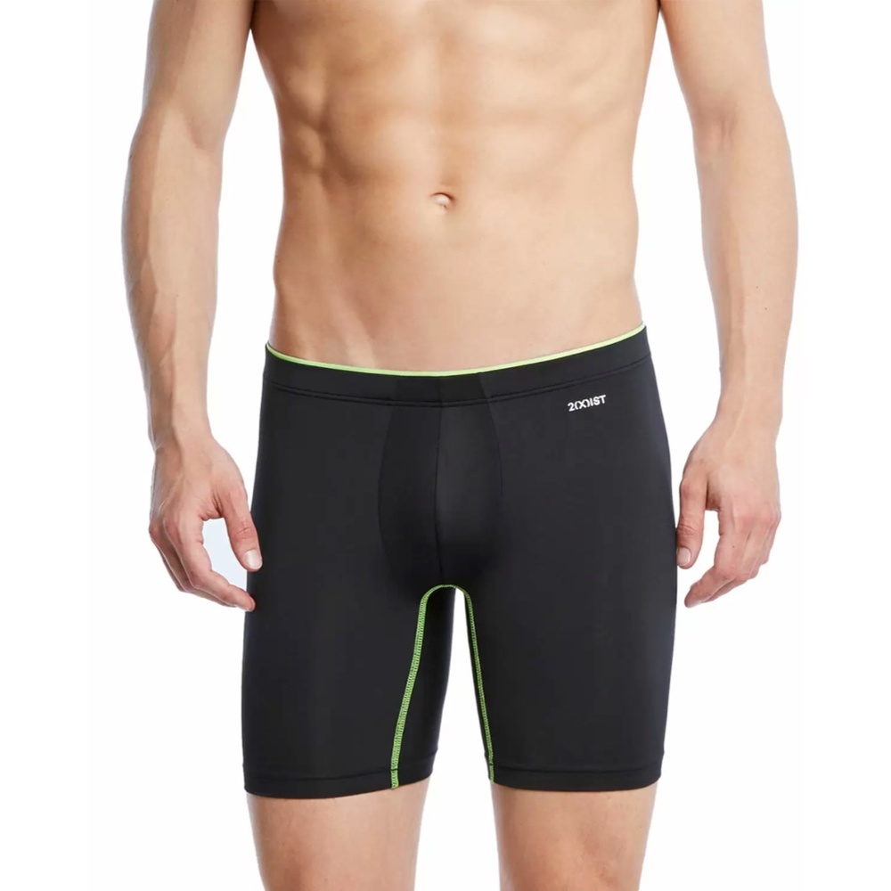 NIB $30 2(X)IST [ Medium ] Sliq Micro Sliq Long Leg Boxer Brief in‎ Black Green - Picture 15 of 16